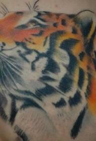 model de tatuaj cap piept tigru bărbat