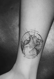 geometry wrapped with cute puppy leg tattoo Tattoo