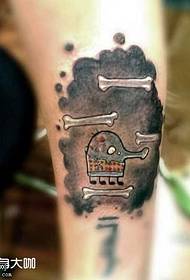 model de tatuaj cu os de elefant pentru picioare