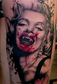 Patron de tatouage de vampire de peinture d'horreur de jambe