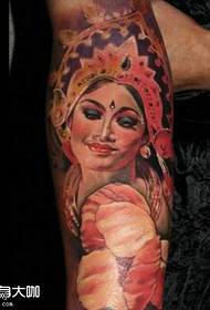 legs Peking opera tattoo pattern