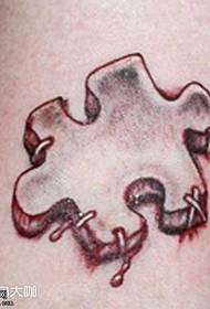 Leg Puzzle Tattoo Pattern