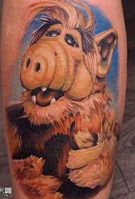 腿部猪人纹身图案