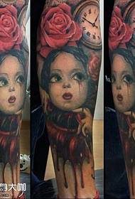 Mga pattern ng tattoo ng Leg Ghost Rose