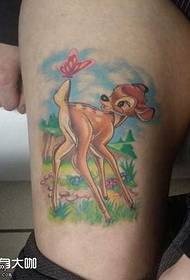 noga slatka svježi jelen leptir crtani model tetovaže
