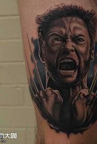 Leg Wolverine tattoo pattern