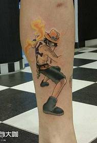perna de patró de tatuatge Ace