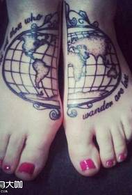 Foot Globe Tattoo Pattern