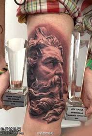 Modello di tatuaggio gamba Poseidone