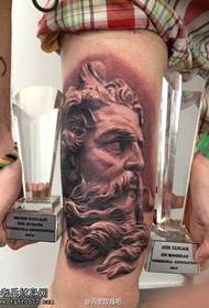 Kojų Poseidono tatuiruotės modelis