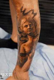 Patrón de tatuaje de estatua de perna