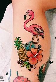modèle de tatouage flamingo fruit tropical fruits