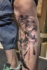 white spotted calf side cover tattoo pattern