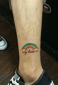 七彩虹和小英腿紋身圖案