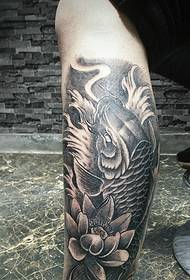 package calf ຮູບພາບສີຂາວແລະສີຂາວ squid tattoo ສະແດງໃຫ້ເຫັນໄວຫນຸ່ມ