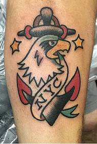 calf English eagle anchor tattoo pattern