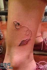legs alternative trend paper airplane tattoo pattern