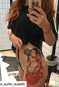 Modello di tatuaggio giapponese-coscia