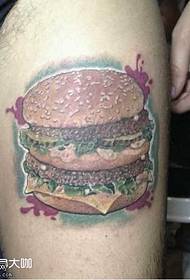 Uzorak tetovaža hamburgera za noge