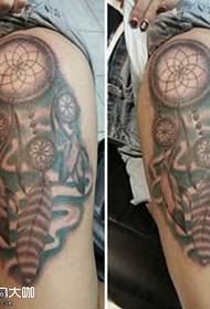 leg dream catcher tattoo pattern