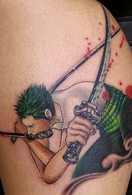 Modello di tatuaggio Sauron personaggio dei cartoni animati di gamba One Piece