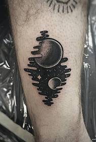 teľa čierna sivá planéta pokrývajú tetovanie