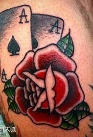 leg Rose Rose Poker Tattoo Modely
