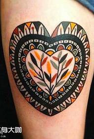 leg heart tattoo pattern
