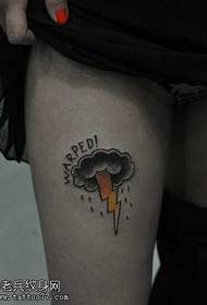trend nogu munja crni oblak uzorak tetovaža