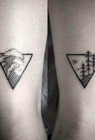 il modello del tatuaggio della coppia geometrica della gamba saluta Tanabata