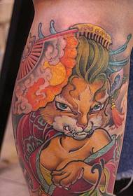 ຂາດອກຮູບແບບ tattoo ດອກ cat ງາມ