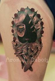 modello di tatuaggio misterioso gamba