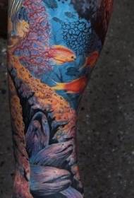 боја на нозете, морска светлина шема на тетоважи