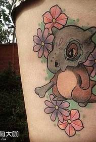 Gamba modello piccolo tatuaggio dinosauro