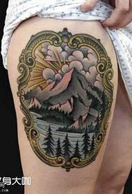 Snowkwụ Snow Mountain Tattoo Pattern
