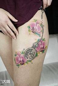 patrón de tatuaje de mesa de pierna