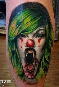 legle clown tattoo model