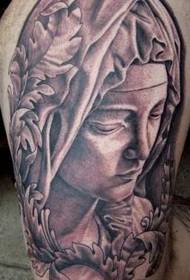 disegno del tatuaggio delle gambe della Madonna