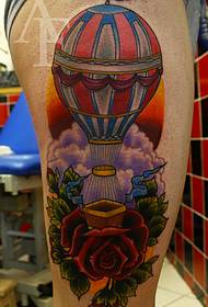 legkleur hot lucht ballon tatoeage
