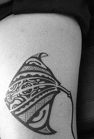 Leg Tribal Line Tattoo Pattern