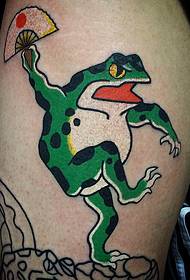 Patró de tatuatge de granota japonesa a la cuixa