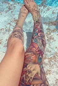deel een groep modieuze vrouwelijke grote bloempoot tattoo-ontwerpen