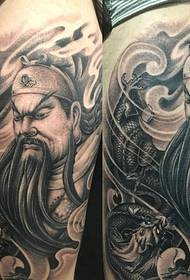 Uewerschenkel Klassik vollwäerteg schéint Guan Tattoo Muster