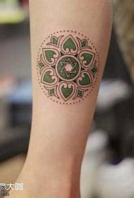 нога зелений тотем татуювання візерунок