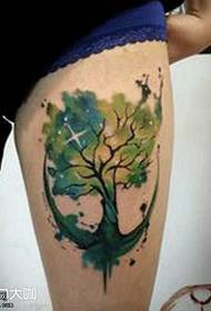 Patrón de tatuaje na árbore das pernas