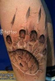 noga kamen pukotina učinak medvjeda šapa print tetovaža Uzorak