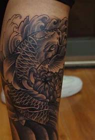 tatuagem de lula preto e branco jovem tatuagem 38505 - tatuagem de tigre de vidro muito elegante tatuagem 38506 - flor de peônia de perna encantadora brilhante tatuagem