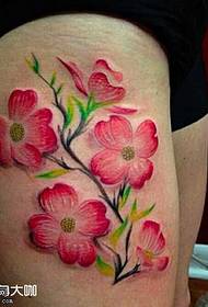 leg flower tattoo pattern