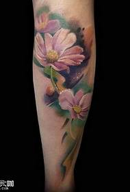 ben rosa blomma tatuering mönster