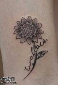 jalka kiva auringonkukka kukka tatuointi malli